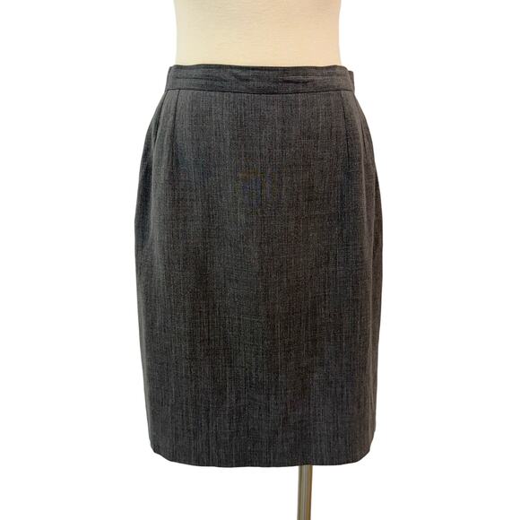 Giorgio Armani Le Collezioni Vintage Wool Blend Skirt Gray Pencil Straight Sz 10 - Picture 1 of 10